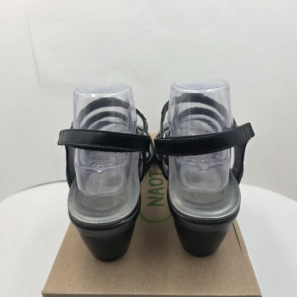 Naot Innovate Rhinestone Strappy Sandals Black Leather EU 42 US 11 Comfort
